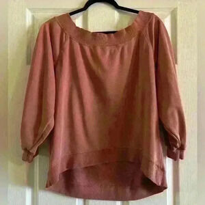 Forever 21 off the shoulder cropped bubble sleeve sweatshirt